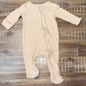 Caden Lane Oatmeal Bamboo Waffle Baby 2 way zipper Footie Zippy Sleeper